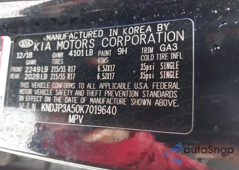 2019 Kia Soul + из США, поврежденный, VIN KNDJP3A50K7019640